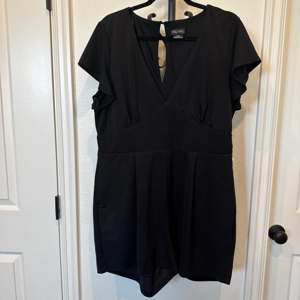 Black V-Neck Romper